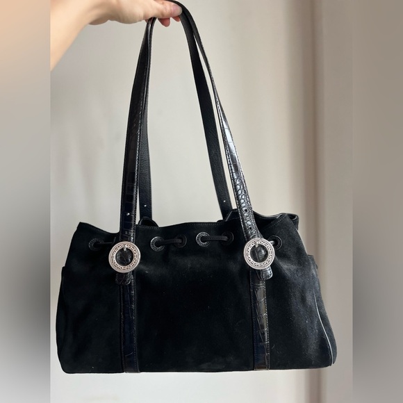 Vintage Brighton Suede Black Cinclaire Shoulder Bag - Picture 7 of 16